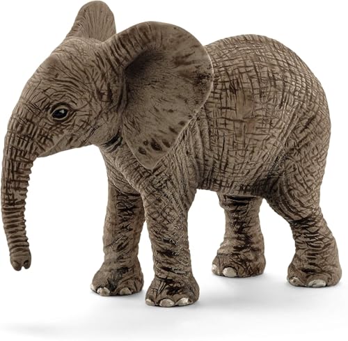 Schleich-14763 Figura de Cría de Elefante Africano, Colección Wild Life, Color Gris, 6.8 cm (14763)