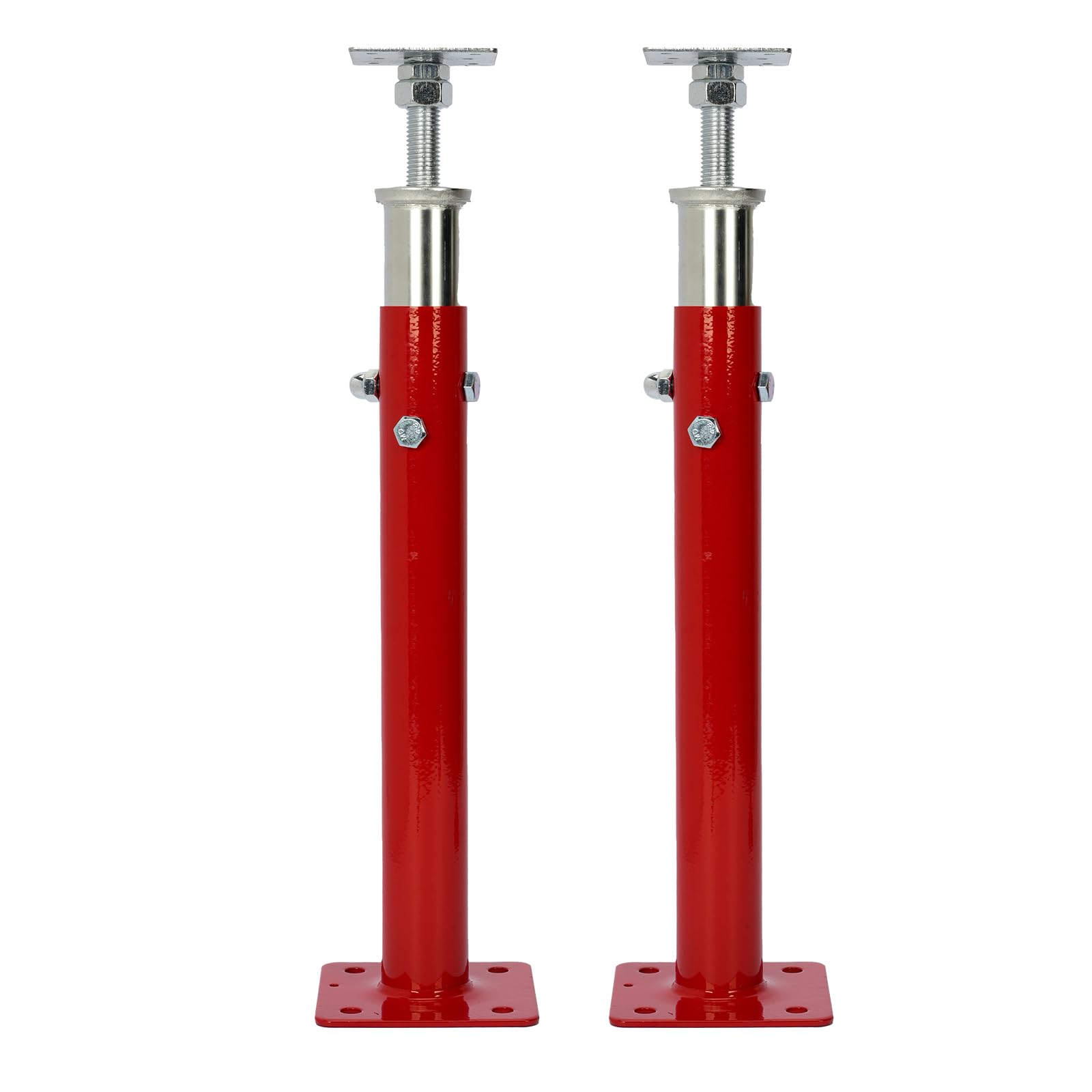 Photo 1 of 2 PCS Adjustable House Jacks Post for Leveling, 19"- 36"(1'7"-3') Floor Joist Support Jack for Basement and Crawl Space, 4400 lbs Max Load Capacity(Each), Galvanized Steel, Red