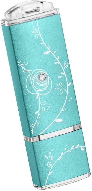 TCELL Natural Beauty 64GB USB 3.0 Flash Drive Decorated with Swarovski Elements Crystal Blue for Women Student Office Gift, Blue USB Stick