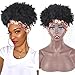 Produktbild Afro Perücke Schwarz Headwrap 2 in 1 Kurz Afro Kinky Head Wrap Kordelzug Perucken für Damen mit Turban, High Puff Pferdeschwanz mit Stirnband Full Wrap Perücken mit Perückenkappe R011C