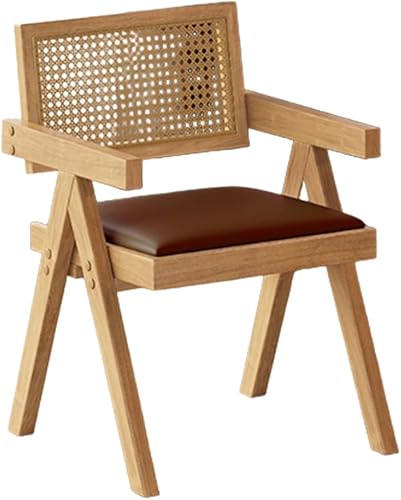 YVYKFZD Juego de sillas de comedor de ratán, sillas de comedor de madera, sillas de cocina con respaldo tejido, sillón tapizado, silla auxiliar