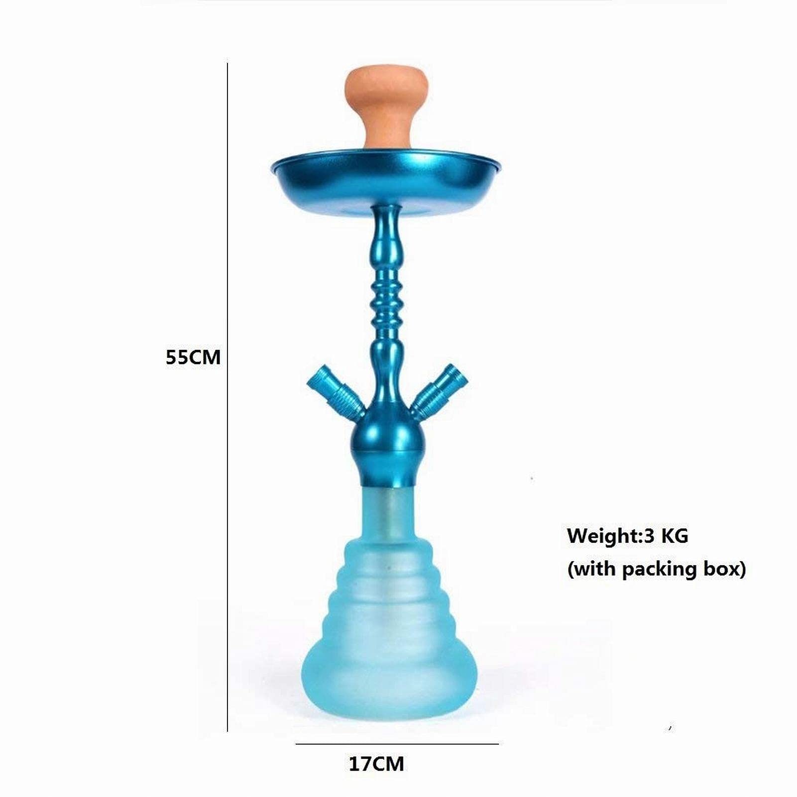 Set Di Narghilè In Vetro Da 55 Cm Con 2 Tubi Flessibili E Accessori Per Narghilè Con 2 Tubi Flessibili E Accessori Per Narghilè Per Caffè, Famiglie E Bar, Feste