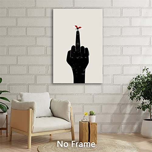 Canvas Wall Art Ladybugs On Finger Unframed Prints Painting Modern Abstract Canvas Oil Painting Wall Art Prints For Living Room Bedroom Home Office Decor Hand Silhouette Print 12X18Inch #TOP4