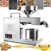 820W Electric Oil Press Machine Cold & Hot Press Automatic Oil Maker, Organic Oil Press Machine 304 Stainless Steel for Peanuts, Sesame Seeds