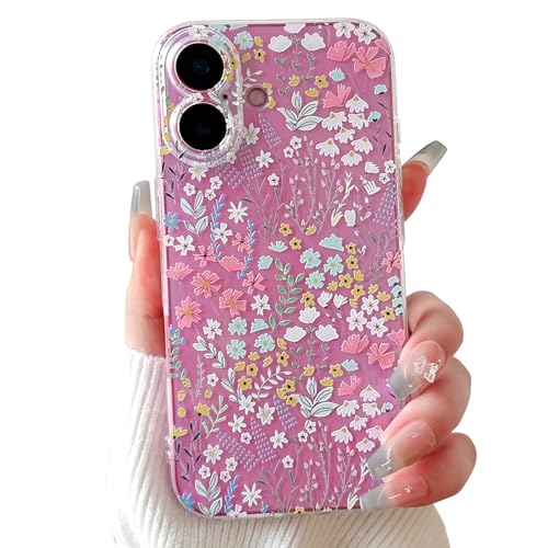 Lovmooful Compatible for iPhone 16 Case Cute Clear Flower Floral Color Design for Girls Women Soft TPU Shockproof Protective Girly for iPhone 16-Colorful Floral by Lovmooful - Used condition - CA$8.78