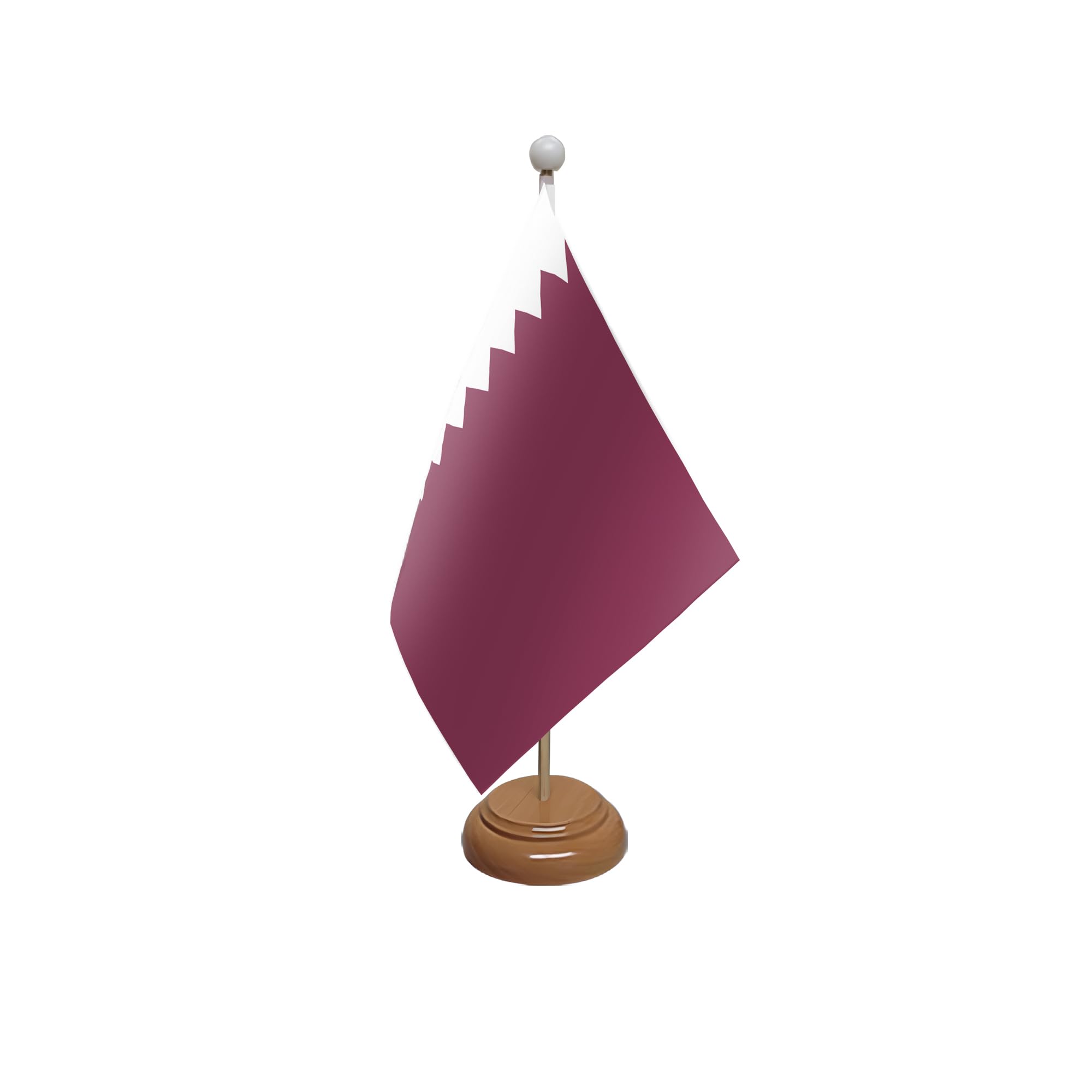 Flagtex Qatar Wooden Table Flag With Wooden Base