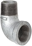 Anvil 8700127858, Malleable Iron Pipe Fitting, 90 Degree Street Elbow, 1' NPT Male x NPT Female, Galvanized Finish