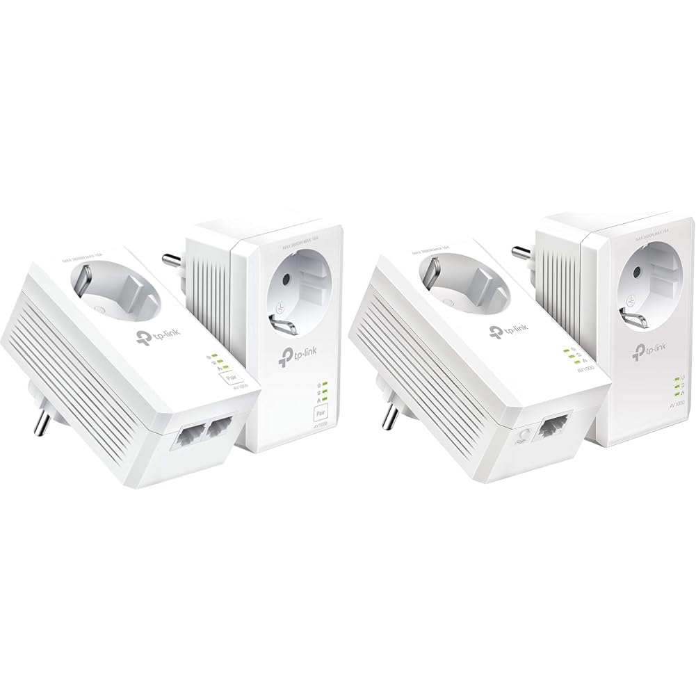 TP-Link TL-PA7027P KIT Powerline Netzwerkadapter weiß & Powerline Adapter Set TL-PA7017P KITweiß