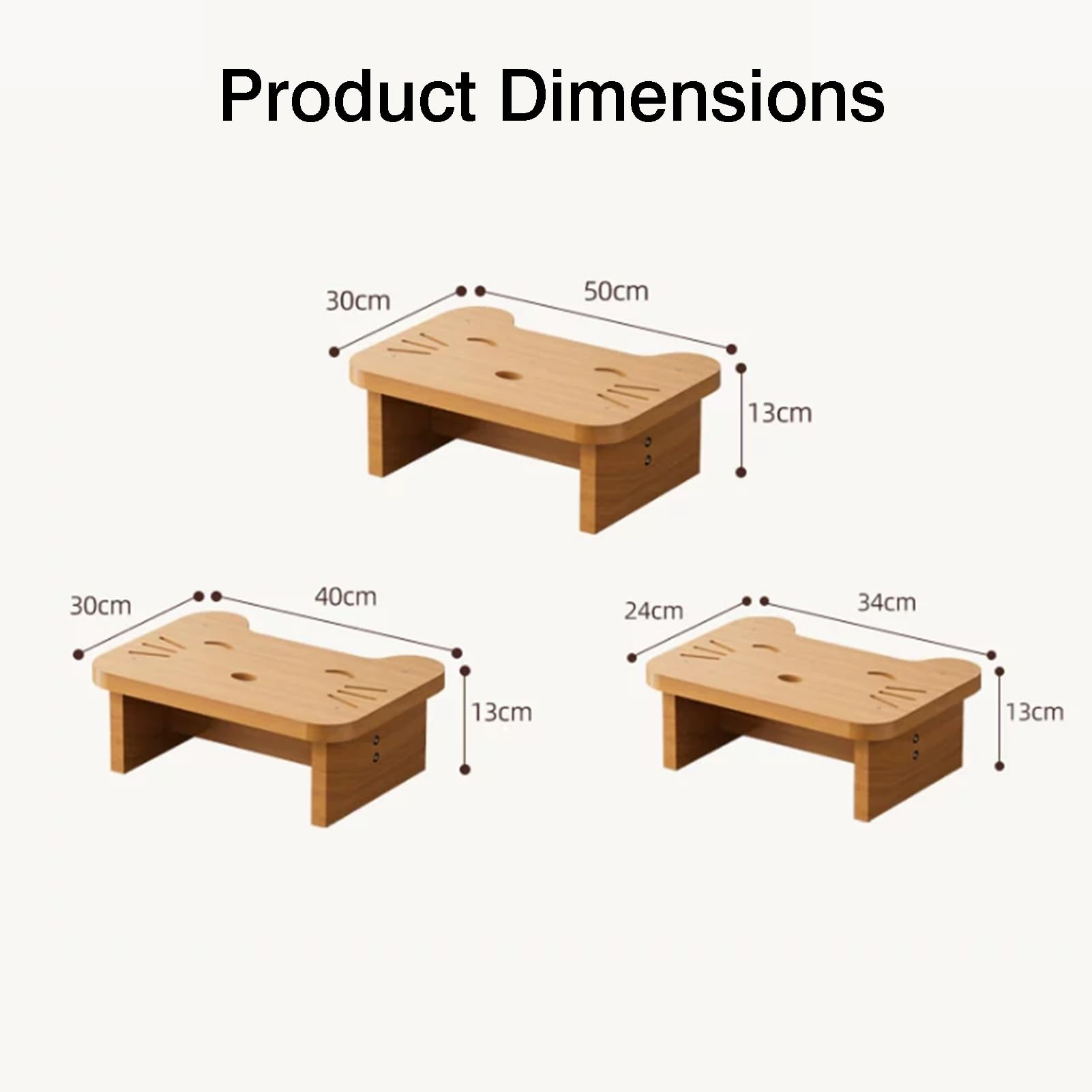 Fußstütze Unter Dem Schreibtisch, Ergonomischer Fußhocker For Büroschreibtischen, Beinstütze Aus Holz, Maximale Belastung 120 Kg, Verbesserung Der Körperhaltung, Linderung(Color-1,40x30x13cm)