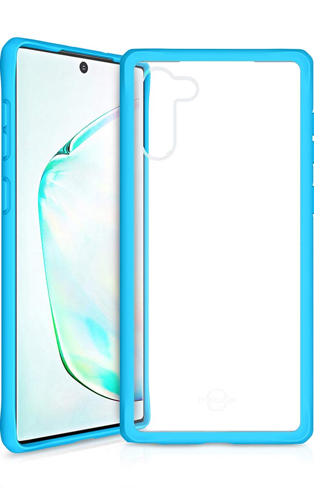 ITskins Samsung Galaxy Note 10 Hybrid Solid cover/case Dual Layer with HEXOtek 2.0 Drop Protection – Blue & Transparent
