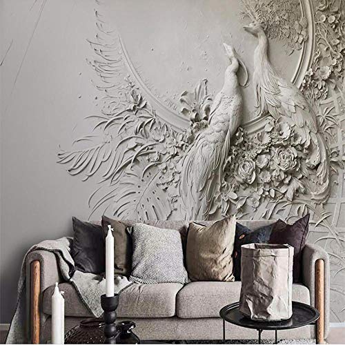 Tapete Fototapete Benutzerdefinierte Tapete 3D Dreidimensionale Geprägte Pfau Tv Couch Hintergrund Wand Wohnzimmer Schlafzimmer Wandbild 3D Wallpaper-About_250 * 175Cm_2_Stripes Cover