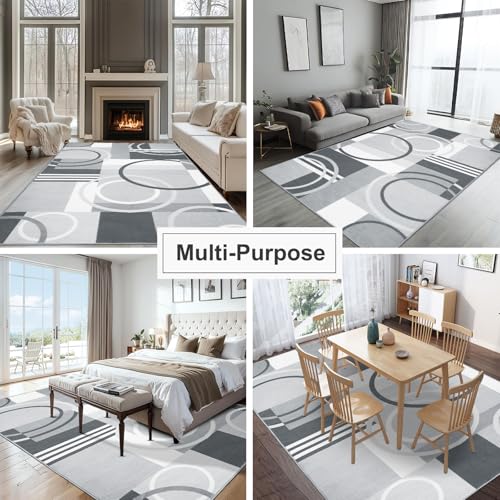 Tapete decorativo gris geométrico 122x183 cm miniatura 5