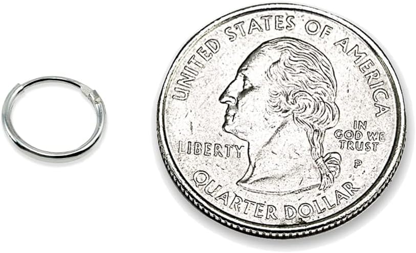 Silver Hoop Earrings - Cartilage Earring for Women Men - Sterling Silver Hoops - Gold Hoops - Rose Gold Hoops -10mm Tiny Small Endless Hoop Earrings, Set of 2-5 Pairs - Image 4