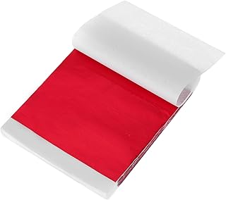 sourcing map 100 hojas doradas de 5.5 x 5.5 pulgadas, hojas de lámina dorada de imitación para manualidades, marcos de fotos, escultura, uñas y decoración artística, color rojo