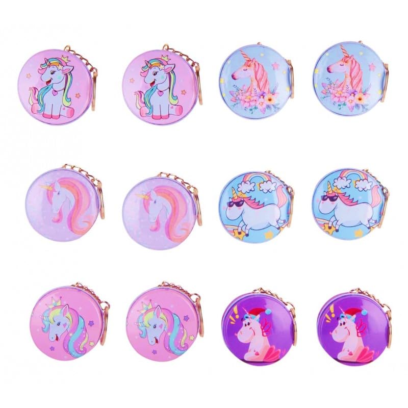 Birthday PopperBirthday Popper Unicorn Theme Keychain with Metalbox (Set of 12) Keyring Key Chain for Your Bike Bags Keys | Boys Girls Birthday Return Gift for Kids of All Age group
