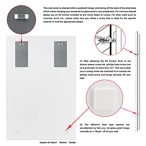 Empire Art Direct "Liquid Fashion Orange Hrms Reverse Printed Tempered Glass With Silver Leaf Wall Art, Ready To Hang, Living Room, Bedroom & Office, 32In X 48In X 0.2In #TOP7