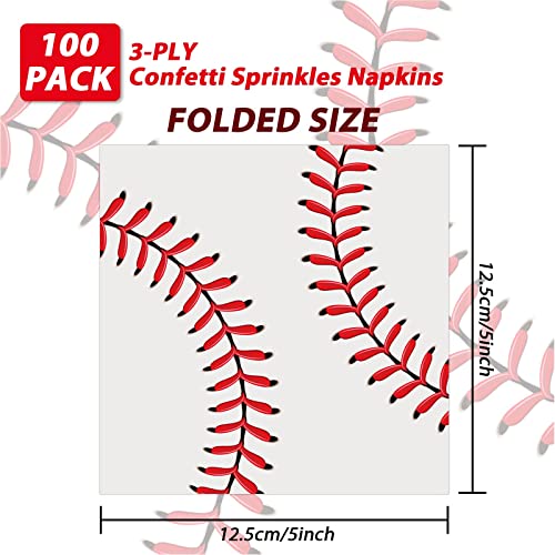 Baseball Napkins For Baseball Happy Birthday Party Supplies Sports Themed Luncheon Paper Napkins Disposable For Kids Baby Shower Birthday Weddings Party Favors (100 Pack) #TOP1