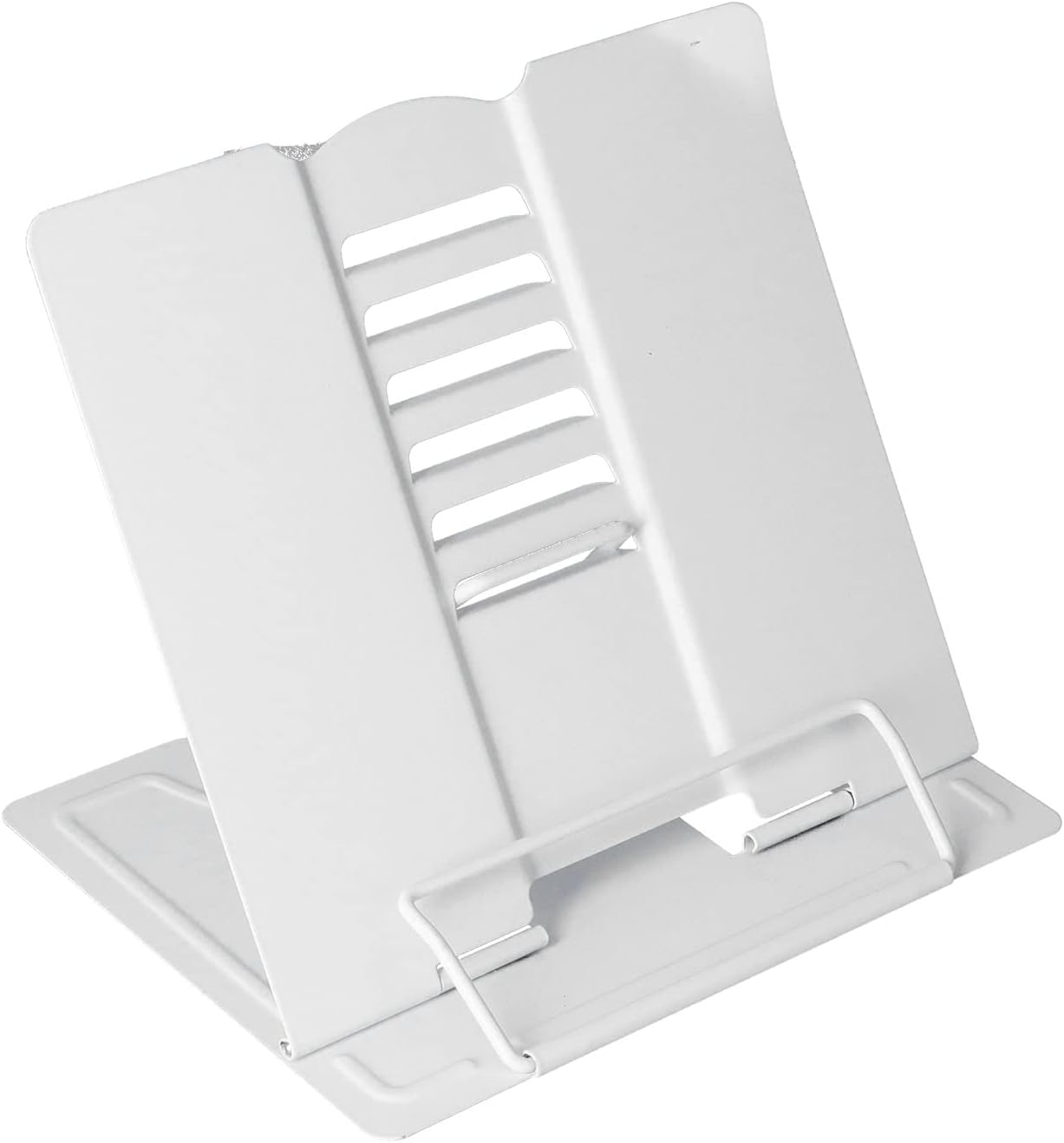 White Metal Folding Book Holder Adjustable Height Angle