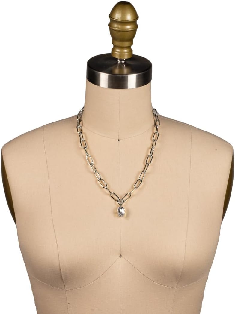 Sorrelli Crystal Pendant Necklace, 16-20 Inch Adjustable Chain, Emerald Cut - Image 2