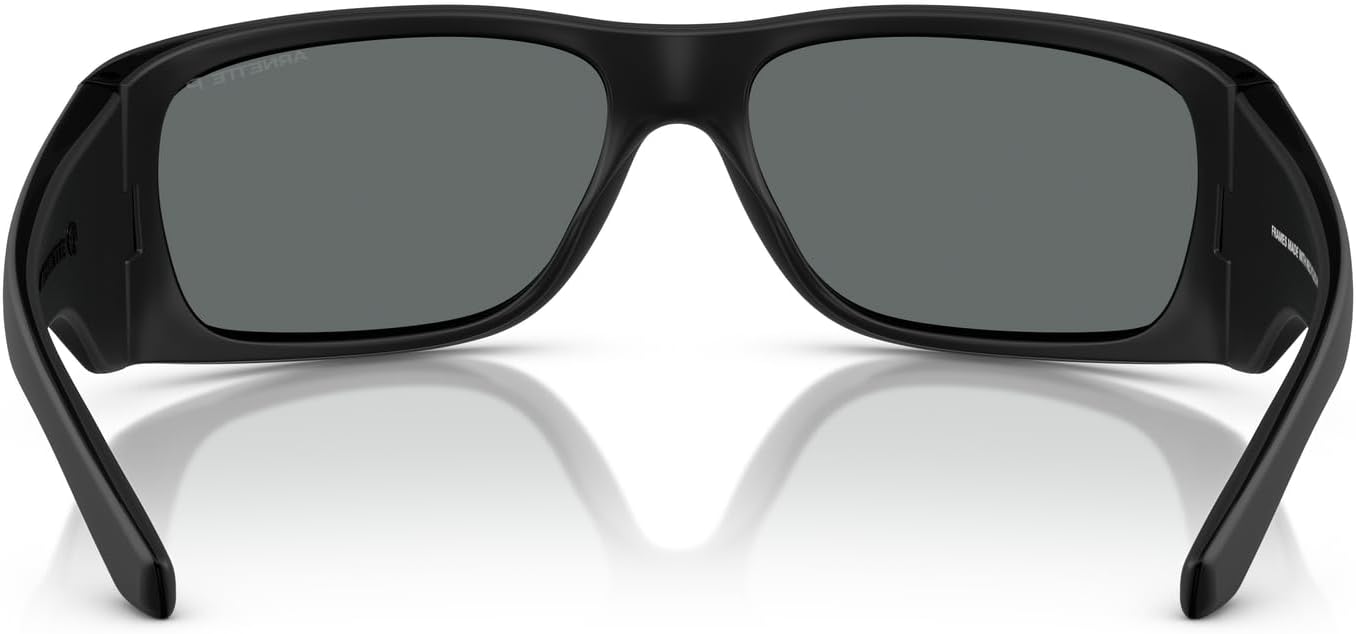 ARNETTE Man Sunglasses Black Matte Top/Shiny Frame, Polar Grey Lenses, 62MM