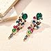 BriLove Women's Wedding Bridal Dangle Earrings Bohemian Boho Crystal Multiple Teardrop Chandelier Long Jewelry Multicolor