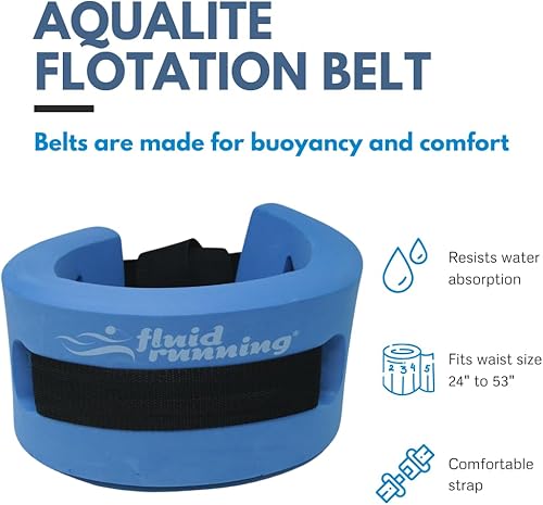 Miniatura 4 de Fluid Running Cinturón de flotación Aqualite, ligero pero extremadamente flotante, con diseño cómodo, perfecto para trotar acuático y aeróbicos