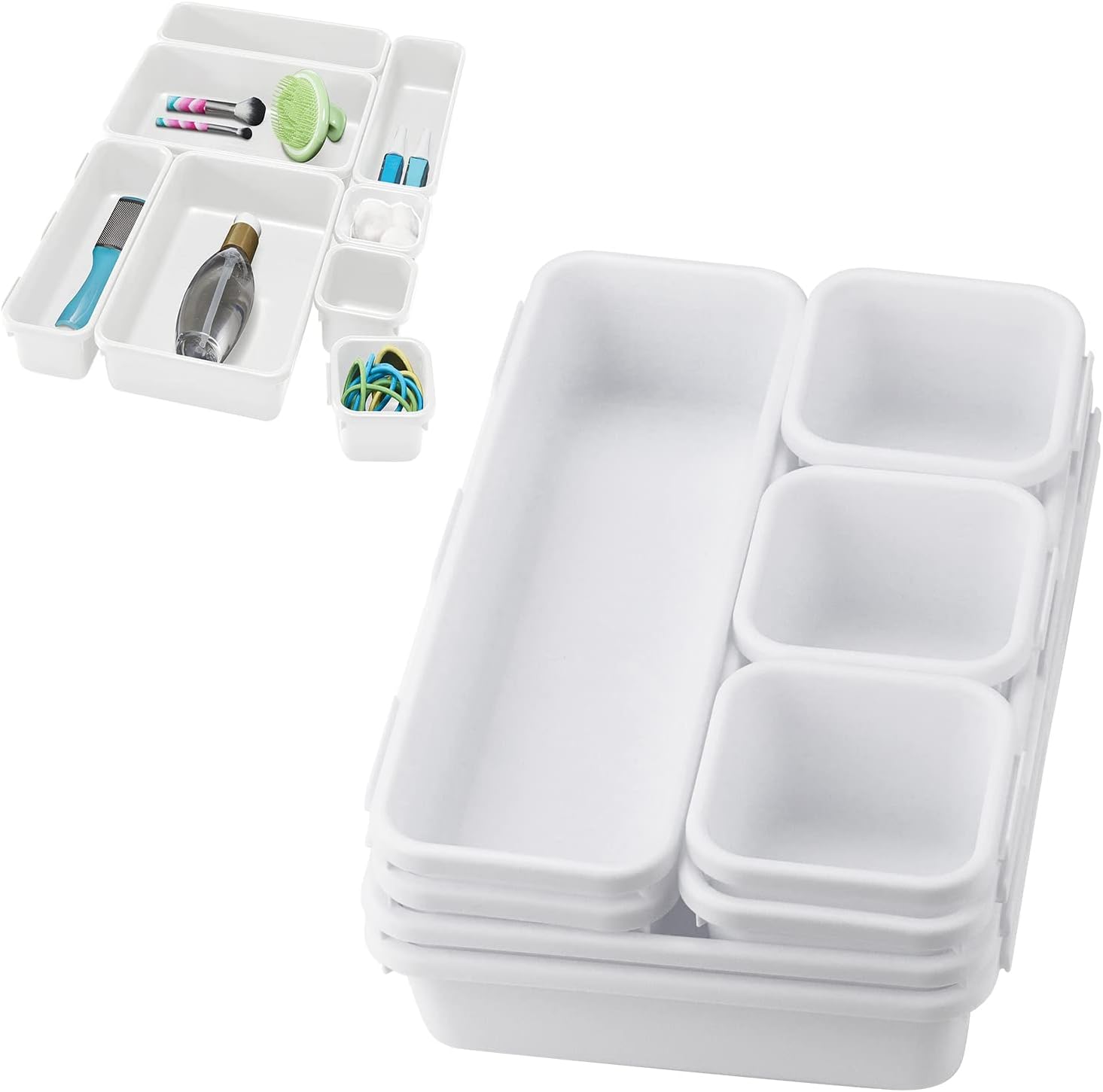 ZDNT 8 pcs Drawer Organiser,Desk Drawer Organiser,Plastic Drawer