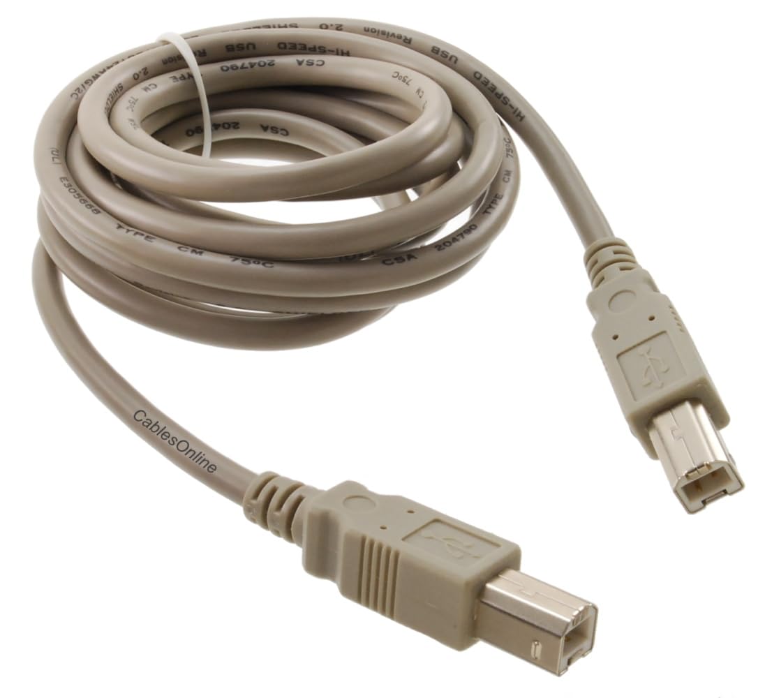Cablesonline 1,8 m USB 2.0 tipo B Maschio a tipo B Maschio cavo ad alta velocità, usb2-bb06