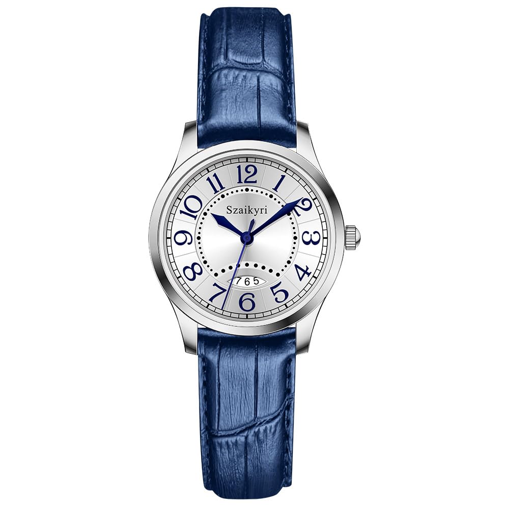 Szaikyri Classic Watch for Women with Easy Read Time Arabic Numerals Ladies Watch with Calendar Water Resistant