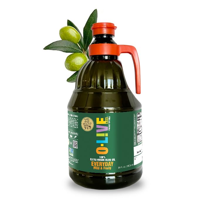 O-Live & Co. Extra Virgin Olive Oil, First Cold Pressed, Smooth & Fruity, Estate Bottled, Non-GMO, Kosher, Gluten-Free, 66 fl oz (2L)