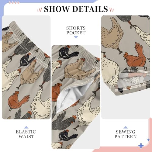 ZZXXB Colorful Cocks Boys Long Pants Soft Trousers Elastic Waist Kids Lounge Bottoms with Pockets S-XL4