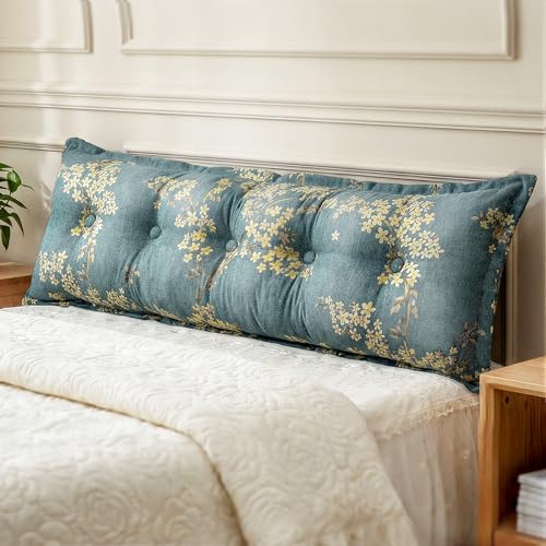 WOWMAX Headboard Pillow Queen Bolster Reading Pillow for Bedrest, Floral