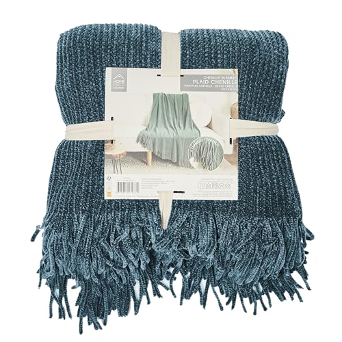 Plaid chenille polyester thermorégulateur à franges élégantes - 7