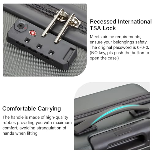 Hanke 26 Inch Luggage Large Suitcase With Spinner Wheels Tsa Luggage Suitcases Hard Case Luggage For Women & Men Rolling Checked Luggage(Graphite Grey) の商品画像 6