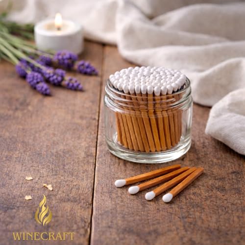Image of 150 Count | 2 inch Brown & White Matches | Strikers Included | Color Tip Wooden Match | Refill for Matchstick Jars, Candle Display, Holders & Bottles | 2 in inches Long