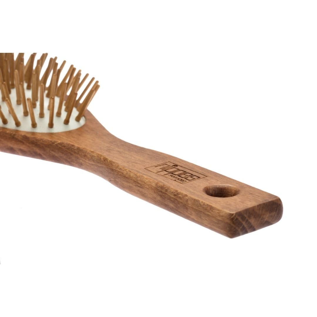 nippes Solingen Antistatic Pneumatic Hair Brush, Anti-static, wooden pencils, waxed beech - Image 2