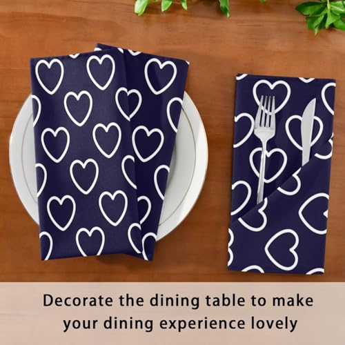 Servilletas de Tela Set de 6 20x20in Blanco Azul Navy miniatura 7