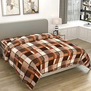 PROZONE Polyester Soft Printed King Size Duvet Cover/Quilt Cover,Razai Cover, Dohar, 90x100 Inch (Brown)