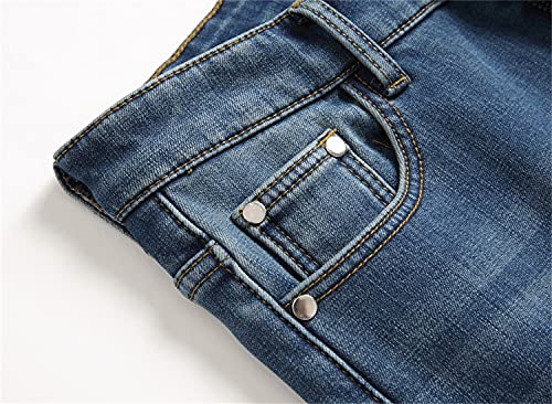 Men's Flannel Lined Jeans Slim Fit Tapered Fleece Lined Demin Pants Relaxed-Fit Straight-Leg Jeans4