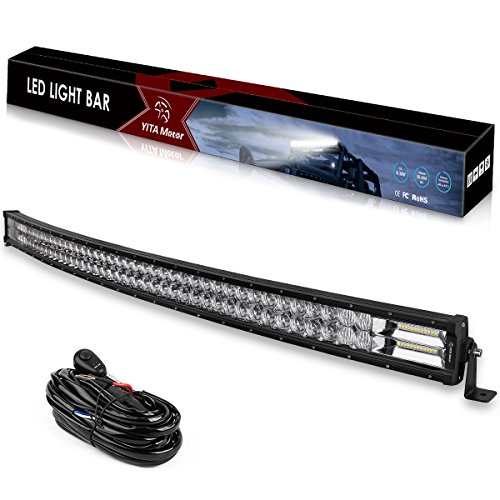 LED Light Bar, YITAMOTOR 396W 5D 52 inch Curved Light Bar Spot Flood Light Bar Wiring Harness Compatible for SUV ATV UTV Truck Pickup Tractor Boat 4WD 4X4 Off road Light Fog Driving Light, 40,000lm