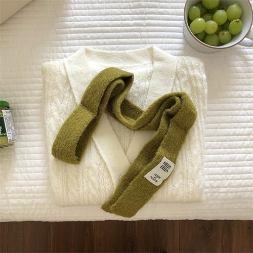 Women Winter Scarf Maillard Styling Neckerchief Harajuku Decorative Scarf Thin Knitted Neck Guard Lightweight Knit4