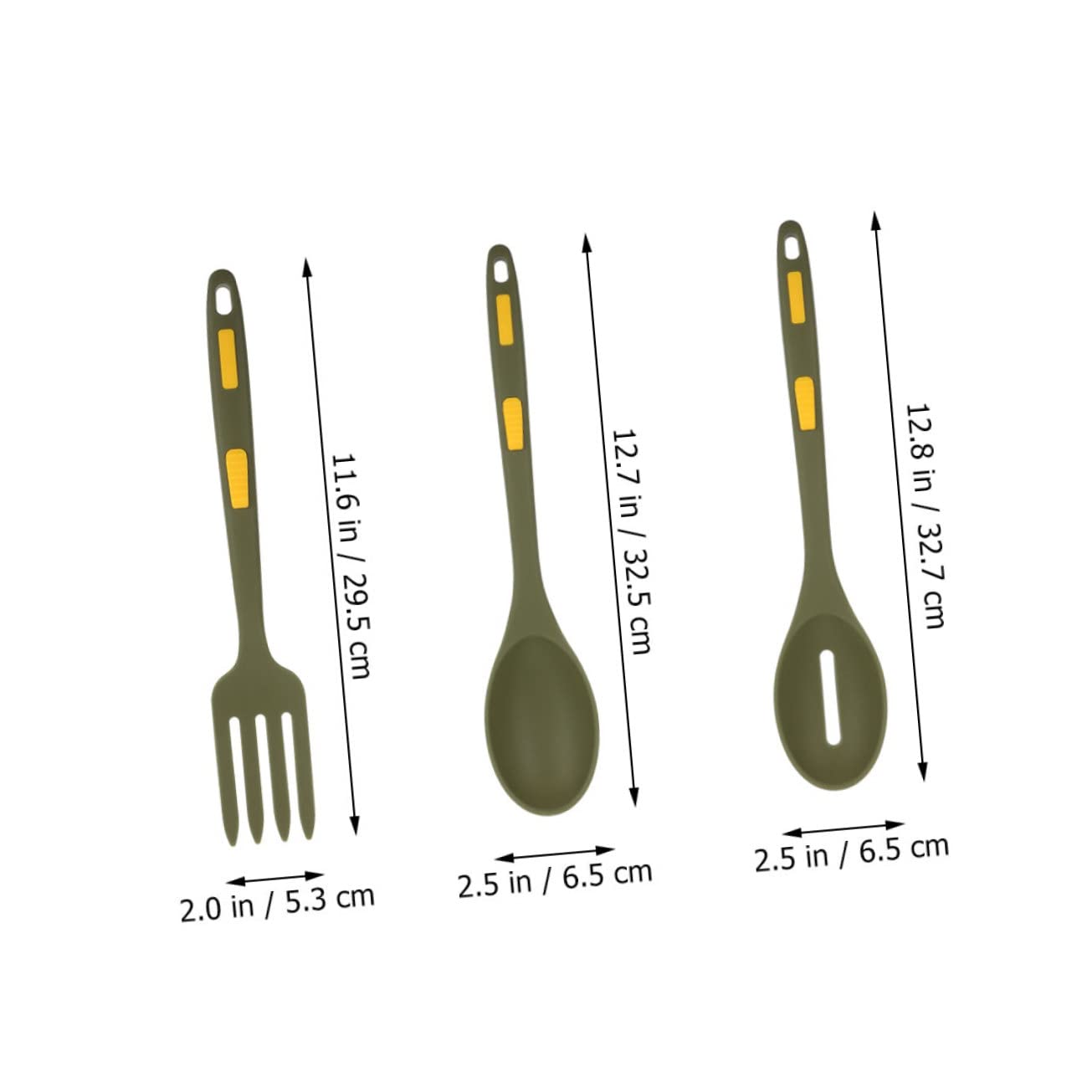 Unomor Cooking Spoon Fork Set 3pcs Pasta Serving Spoon Fork Flexible Silicone Easy to Clean Comfortable Grip for Long Use