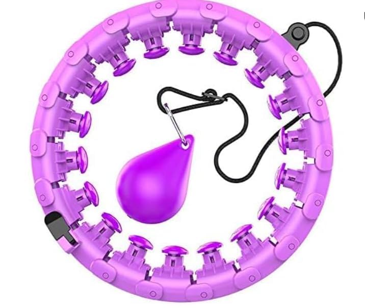 SWIFTSTYLE Smart Weighted Hula Hoop for Weight Loss | Adjustable Infinity Ring for Adults Kids Women Men | Heavy Gym Fitness Equipment with Extra Links | Non Detachable Medium Hoop (Purple)-image-38