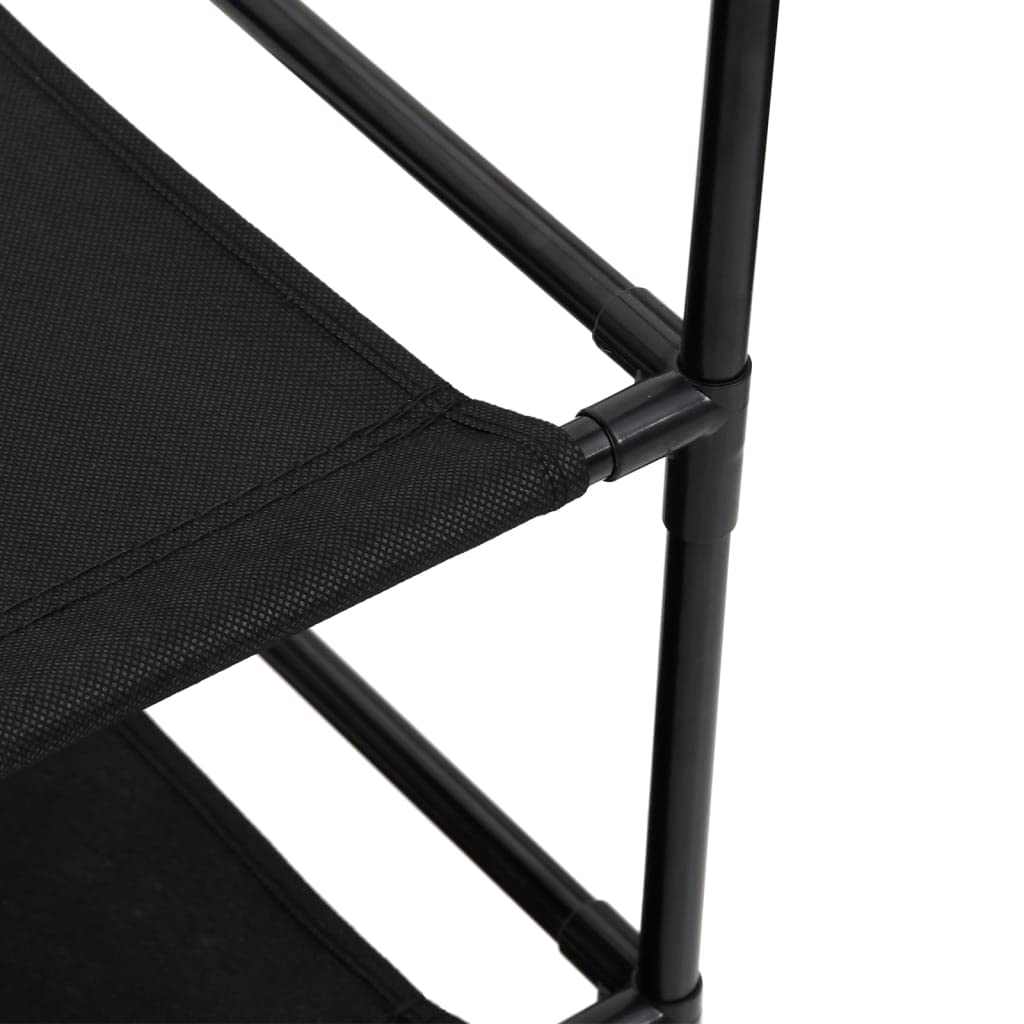 Armadio portaoggetti con 6 cassetti, 55 x 29 x 55 cm, in acciaio e tessuto, per soggiorno, corridoio e ufficio, per organizzazione, nero