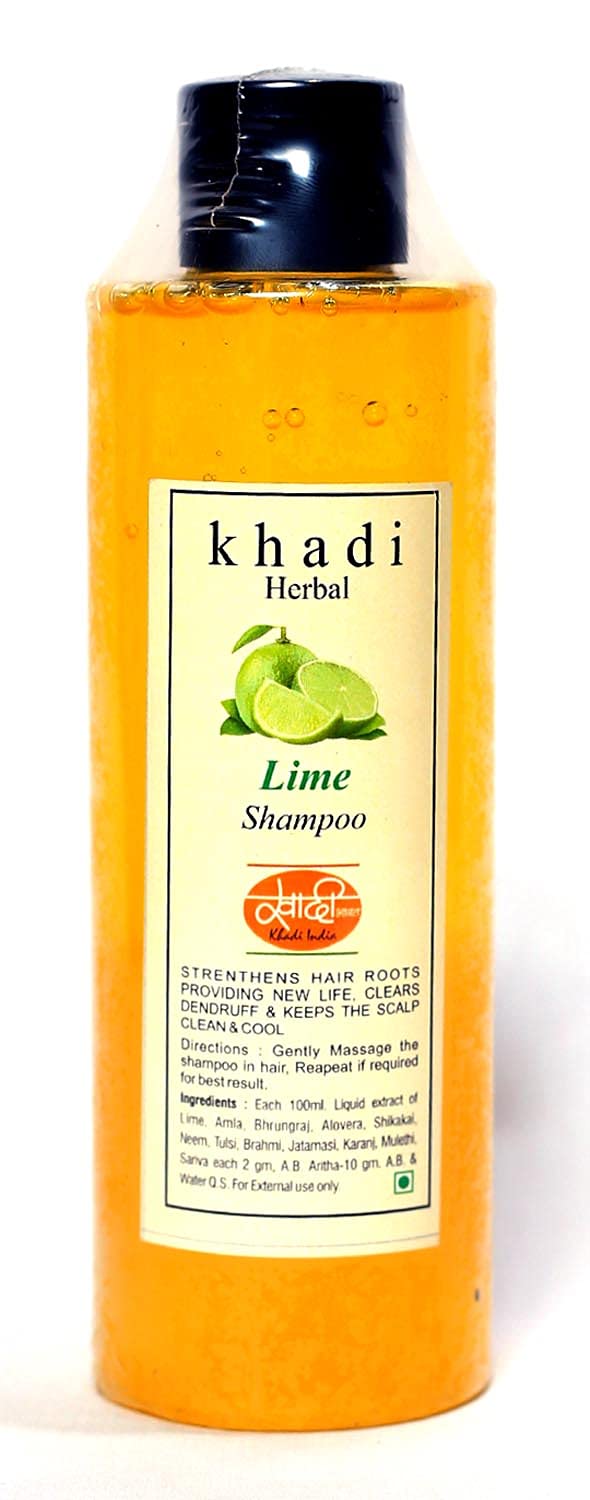 Khadi Natural Herbal Lime Shampoo | Lemon Shampoo for Men & Women | Anti Dandruff with Itch Control, 200 ml