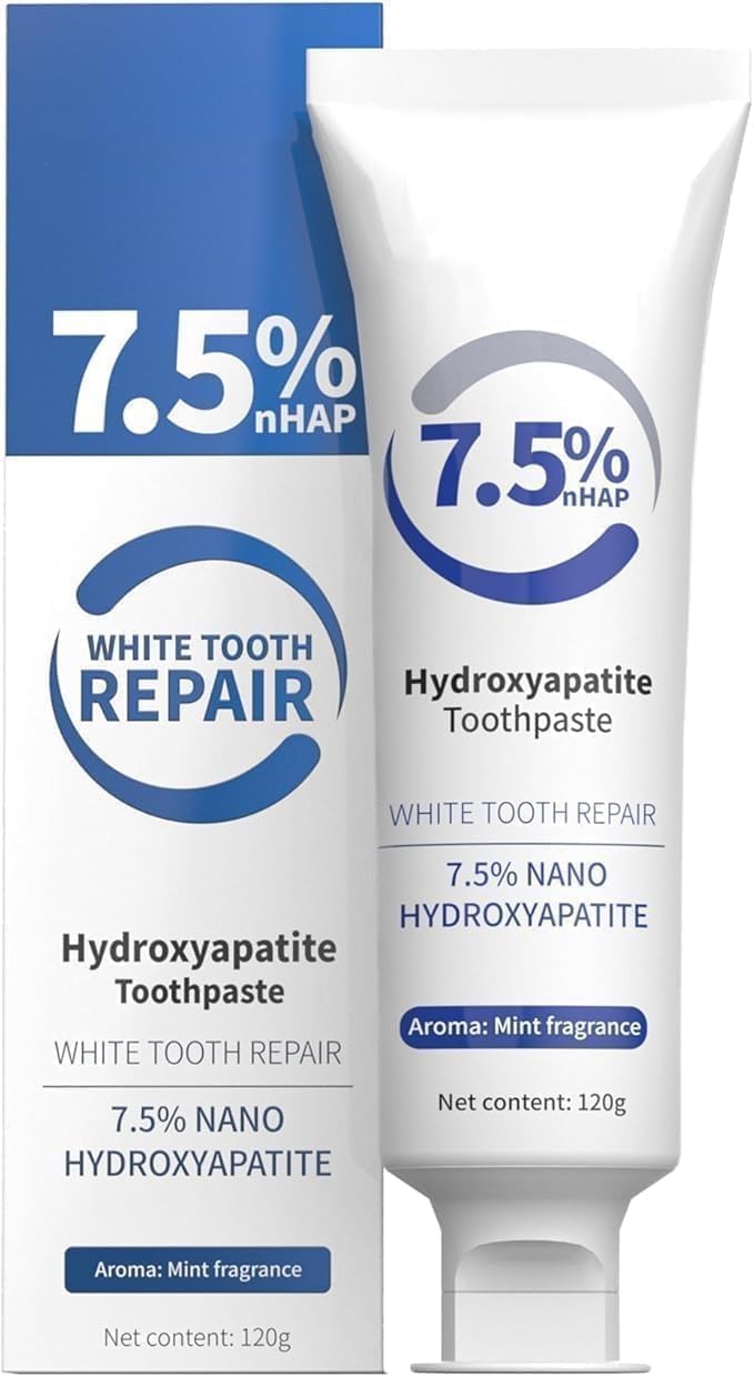 Hydroxyapatite Toothpaste for Advanced Enamel Protection and Tooth Strengthening, Gentle Mint, Fresh Breath, Fluoride-Free Toothpaste for Sensitive Teeth