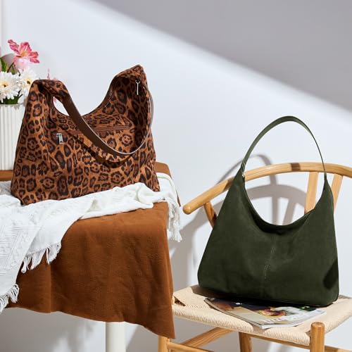 Image of KALIDI Casual Tote Bag Vegan Leather Hobo Zipper Work Bag Weekender Shoulder for Women Shoulder Travel Purse