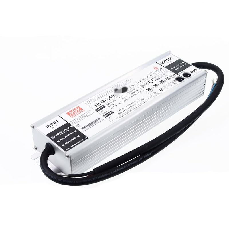Mean Well HLG 240W 12V 16A LED Driver， HLG-240H-12AB Switching Power Supply Converter Transformer with IP65, PFC, Constant Voltage/Current,3 in 1 Dimming