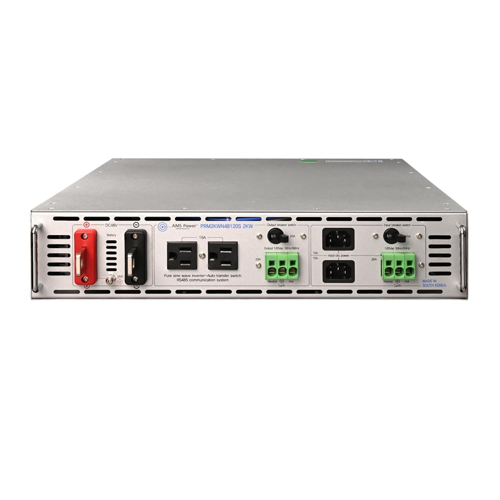 AIMS 2000W NEG. 48V Rack Mount Inverter to 120 Volt AC – 1U (-48V)