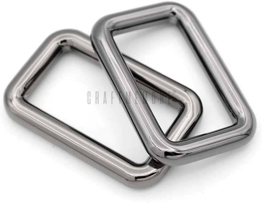 CRAFTMEMORE 1 Inch Rectangle Rings Buckle Metal Round Rectangular Loop for Bag Belt Strap Quality Finish SCLP 6pcs